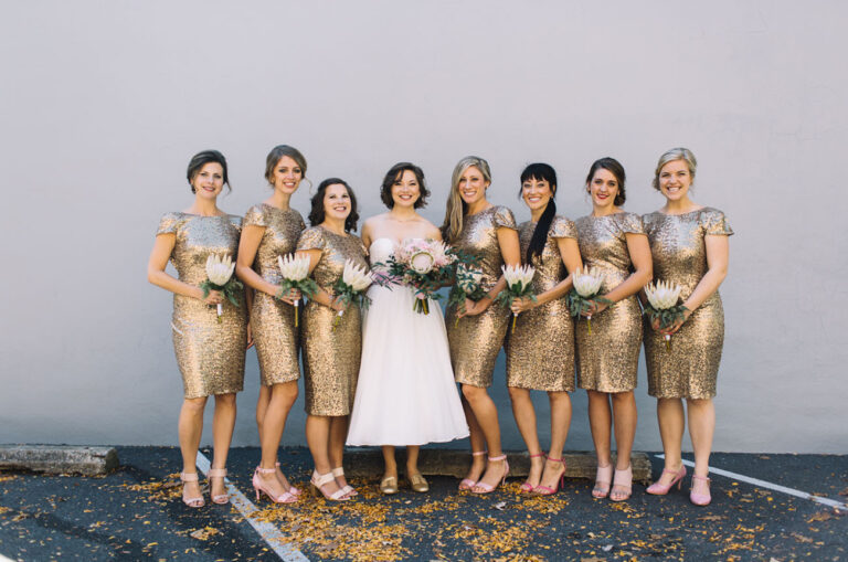 A Gold-Dipped Wedding with Millennial Pink Accents