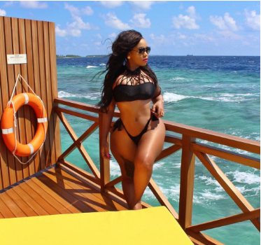 Vera Sidika flaunts her curvy derriere as she vacations on an Island in the Maldives