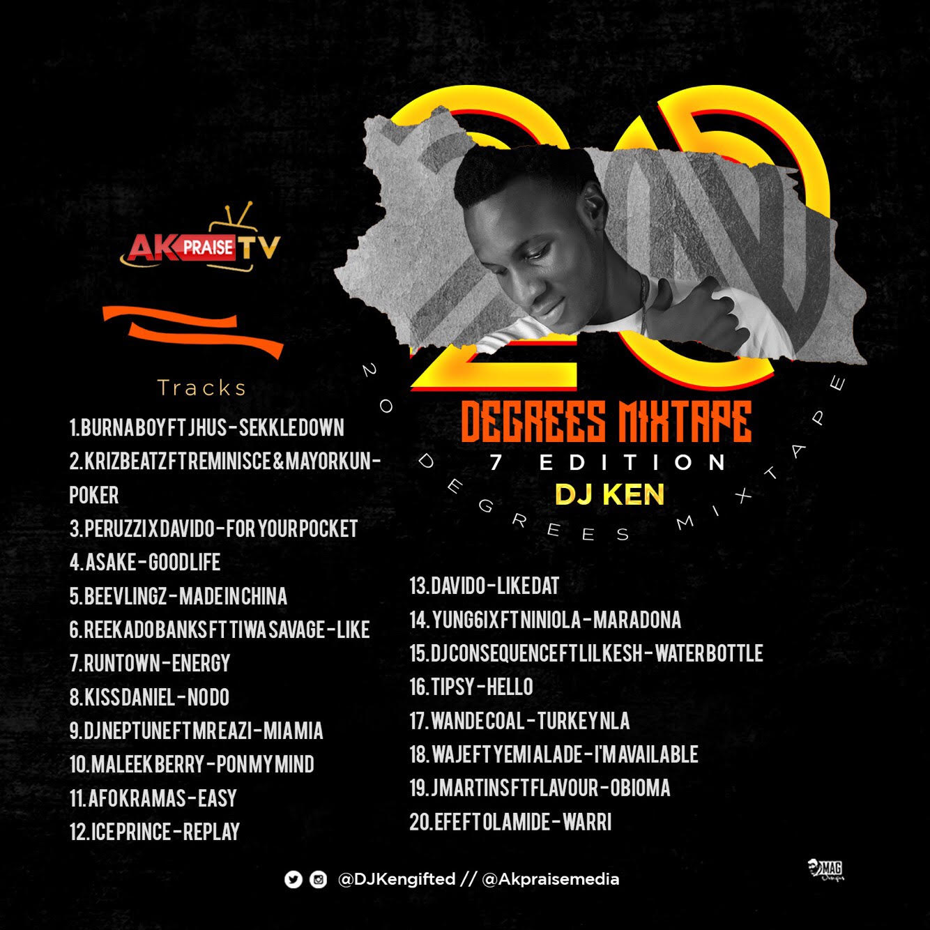 DJ Ken 20 Degrees Mixtape LIST