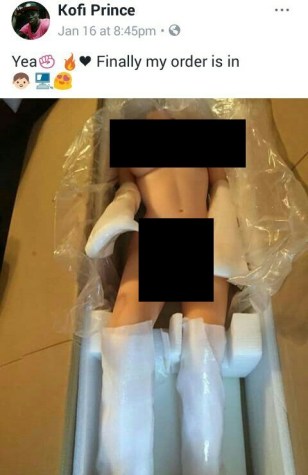 Ghanaian Guy Kofi Prince Posts Photos On Facebook Of His Newly Acquired Female Sex-Doll