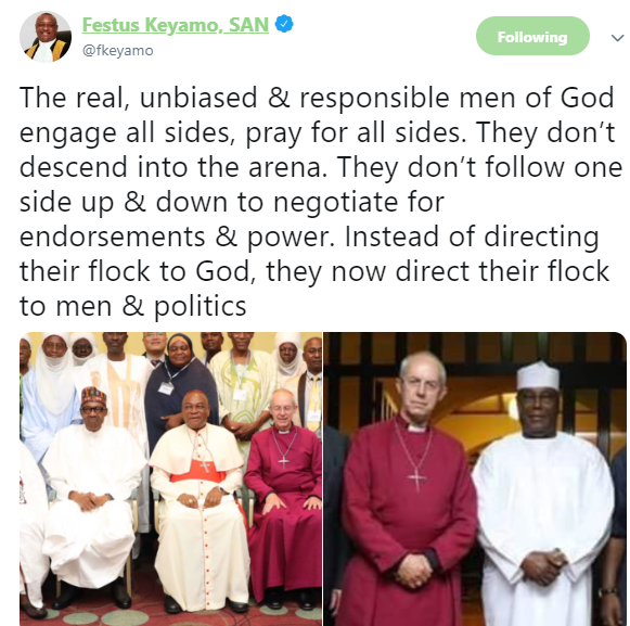 Festus Keyamo shades Bishop Oyedepo in new tweet