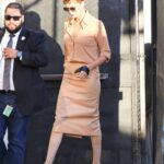 charlize theron arrives at jimmy kimmel live in los angeles