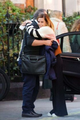 Emma Watson – Shares a sweet hug goodbye with her dad Chris in London