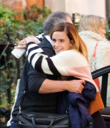 Emma Watson – Shares a sweet hug goodbye with her dad Chris in London