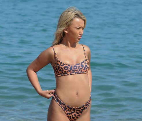harley brash in bikini on the beach in marbella 8
