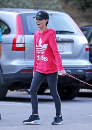 miranda cosgrove out with her dog penelope in la 11