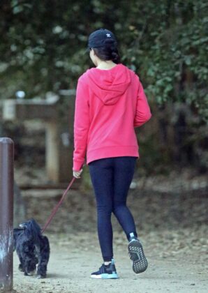 miranda cosgrove out with her dog penelope in la 12