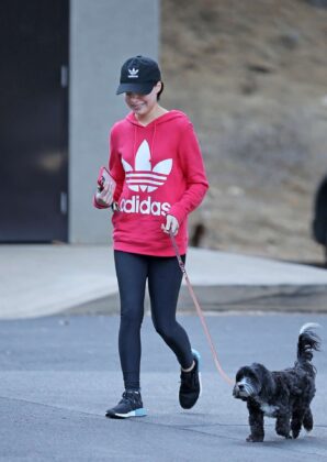 miranda cosgrove out with her dog penelope in la 4