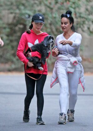Miranda Cosgrove – Out with her dog Penelope in LA
