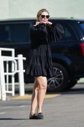 mischa barton in black mini dress shopping at petco in west hollywood 5