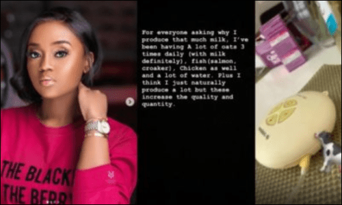 Chioma Reveals The Secret Behind Her Huge Milk Production (Video)
