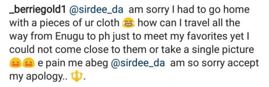 “I Had To Go Home With A Piece Of Your Cloth” – Lady Who Tore Sir Dee’s Cloth Speaks (Watch Video)