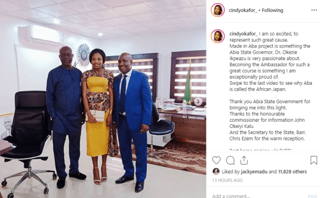 #BBNaija: Cindy Now Appointed As An Ambassador By Abia State Government (See Photos)