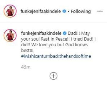 Breaking: Actress Funke Akindele’s Father Is Dead