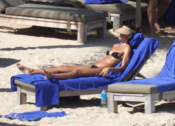 Izabel Goulart in Bikini on the beach in St Barts