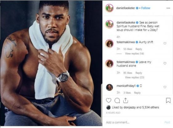 leave my husband alone toke makinwa tells daniella okeke over anthony joshua