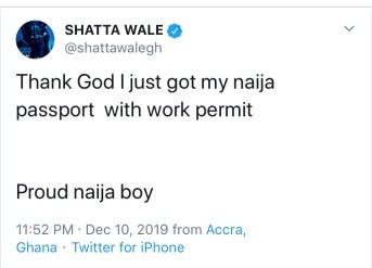 proud naija boy shatta wale finally dumps ghana for nigeria gets nigerian citizenship