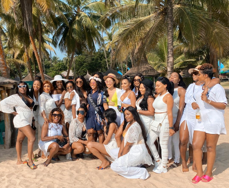 sandra ikeji gets a surprise all white bridal shower at the beach video 5