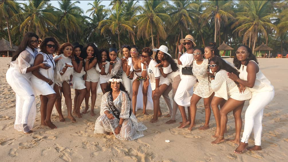 Sandra Ikeji Gets A Surprise All White Bridal Shower At The Beach (Watch Video)