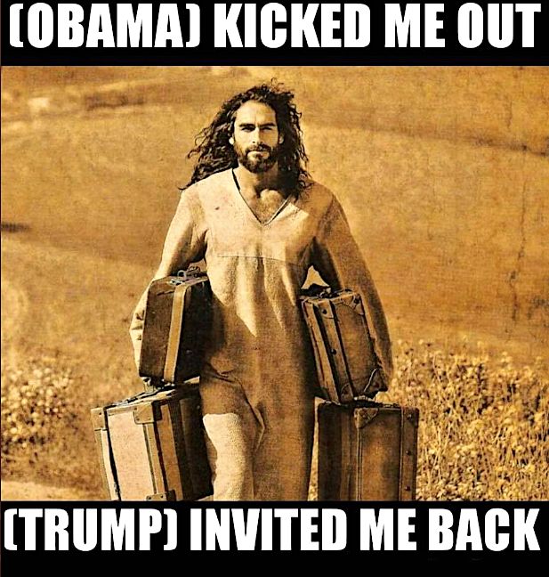 Trump Retweets Meme That Jesus Likes Him Better Than Obama. Critics Raise Holy Hell.