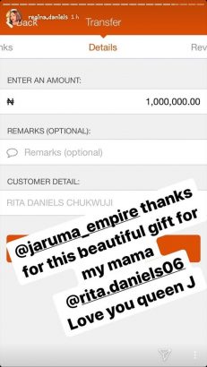 S-e-x Therapist Jaruma Gives Regina Daniels Mother one Million naira