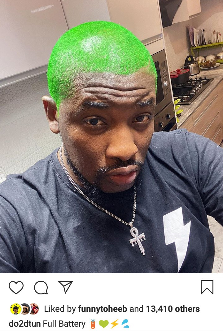 "I am my hair" OAP Dotun says as he unveils green hair
