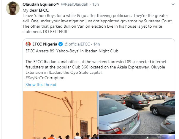Nigerians slam EFCC over arrest of suspected yahoo boys at popular Ibadan nightclub lindaikejisblog 7