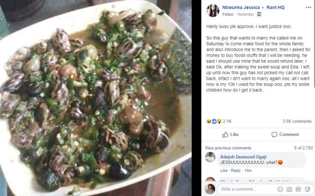 Lady Gets Dumped By Her Boyfriend After Seeing The ‘Okro Soup’ She Cooked For His Family