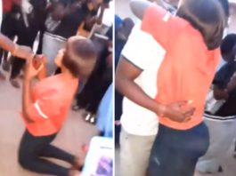 viral video As Young Lady Proposes To Her Boyfriend In School And He Accepts