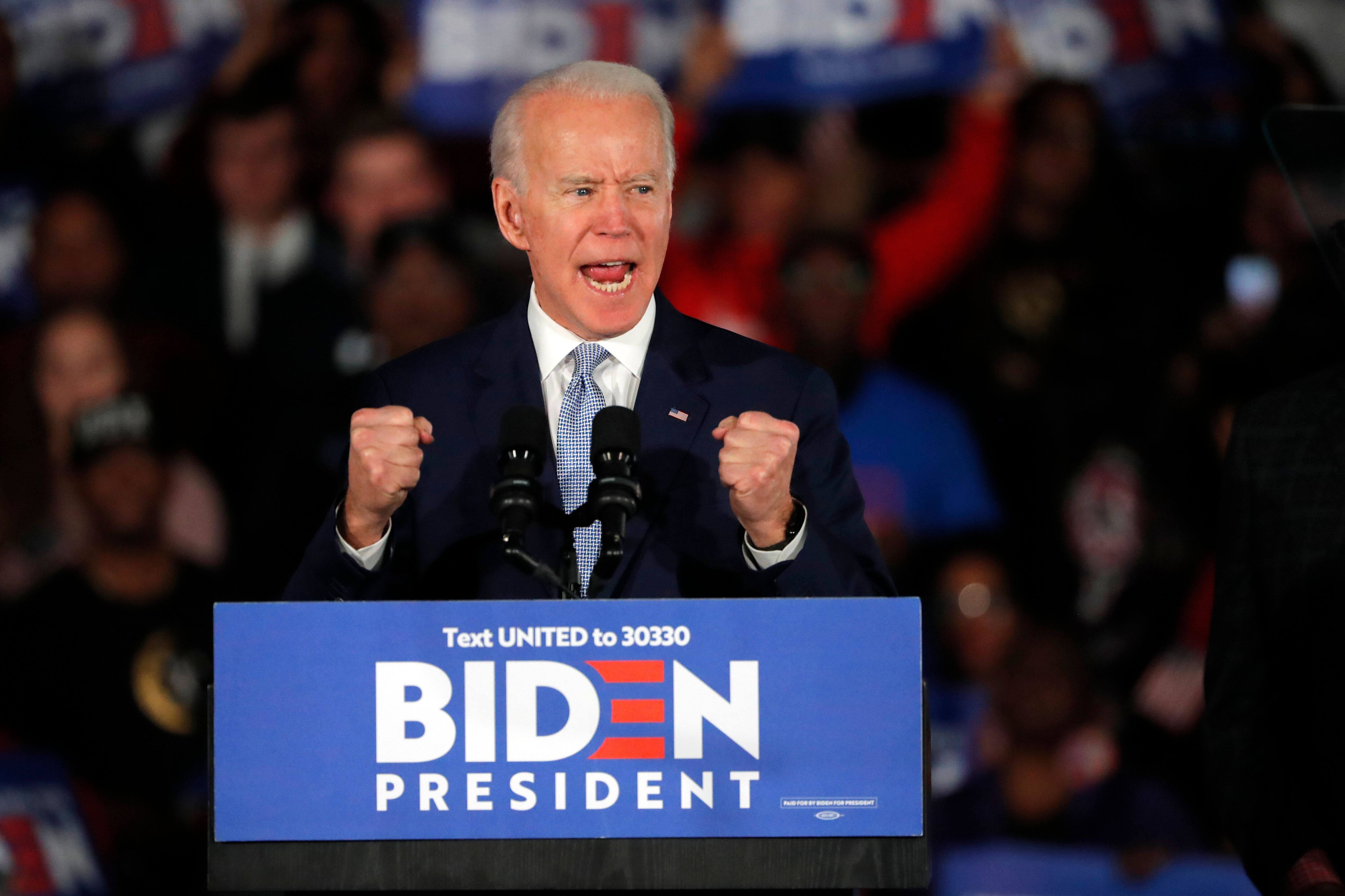 Former Vice President Joe Biden declared his overwhelming victory in the South Carolina primary