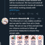 nigeria news breaking ondo records first confirmed coronavirus case