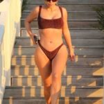 Kim Kardashian – Wearing bikini on the beach in Malibu