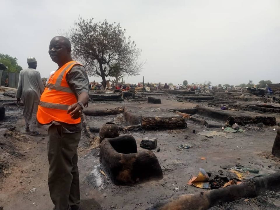 1 killed as fire razes IDP camp in Borno (photos)
