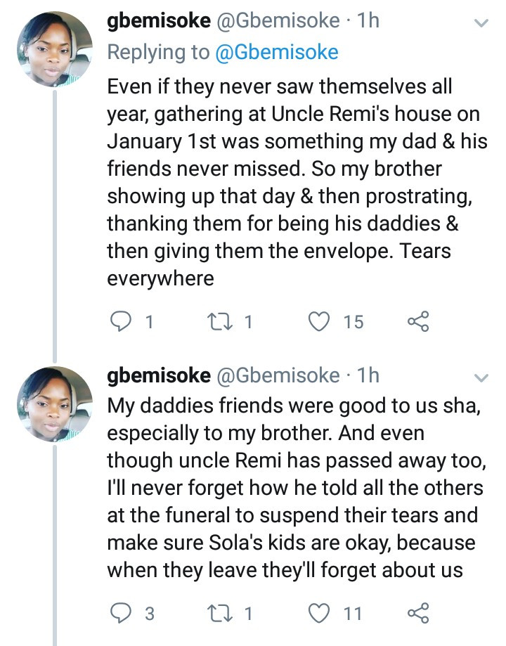 Twitter user narrates how her brother repaid their late dad's friends after they contributed to send him to school