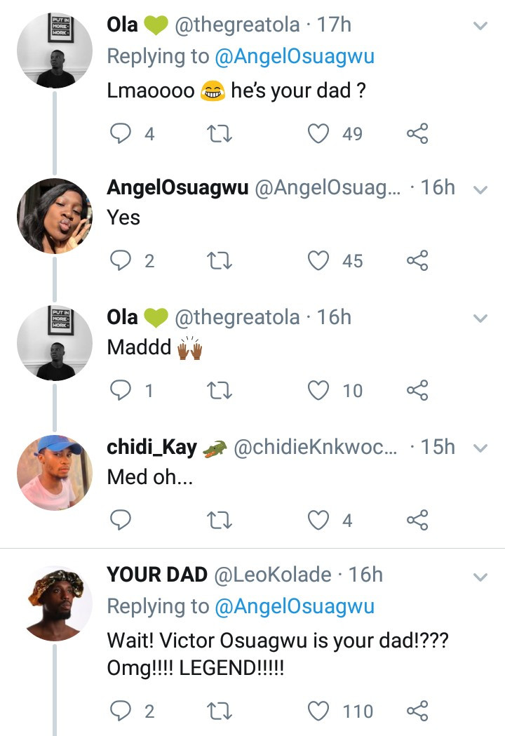 victor osuagwus grown daughter goes viral after she shares a tweet identifying the veteran actor as her father photos 1