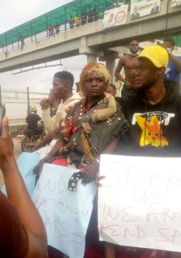 nigeria news end sars protesters storm abeokuta with charms photos