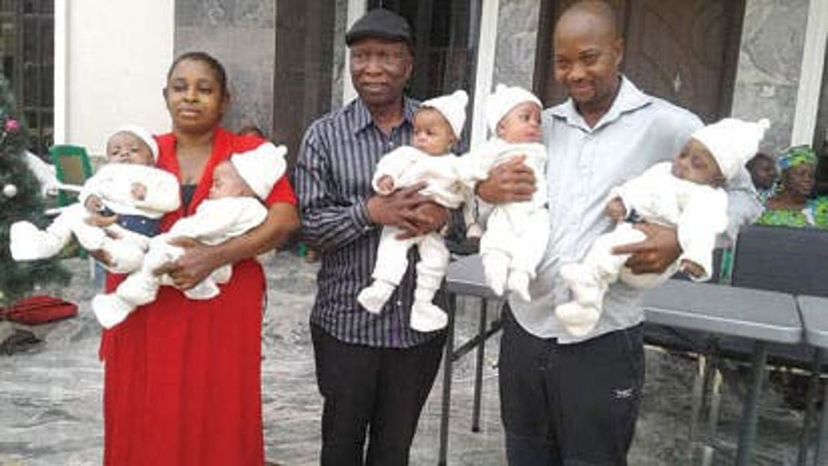 Beautiful photo of Keke driver's wife and their adorable quintuplets