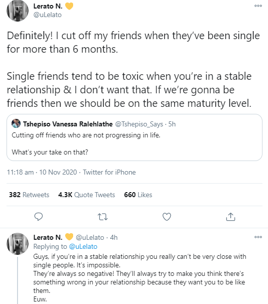i cut off my friends when theyve been single for more than 6 months woman says as she warns people in romantic relationships to stay away from single friends