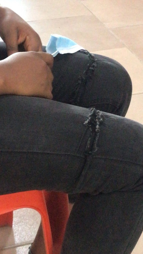 nigerians react after lady was given thread and needle to sew her ripped jeans before she could get a national id in port harcourt