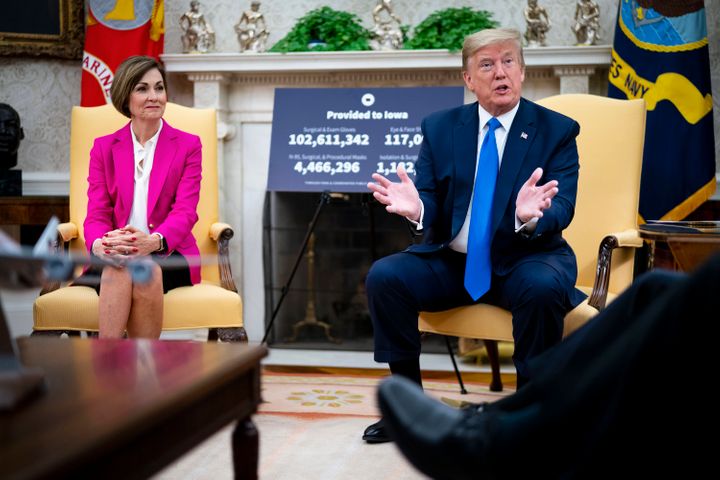 Gov. Kim Reynolds (R-Iowa) and President Donald Trump have both resisted calls for more aggressive public health efforts. Iow