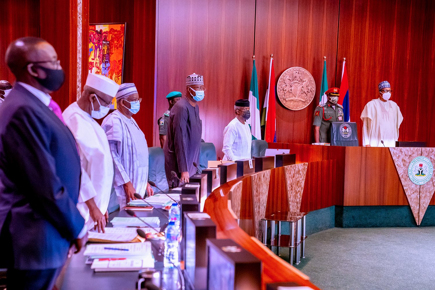 Nigeria news : Buhari swears in members of CCB, PSC, presides over FEC