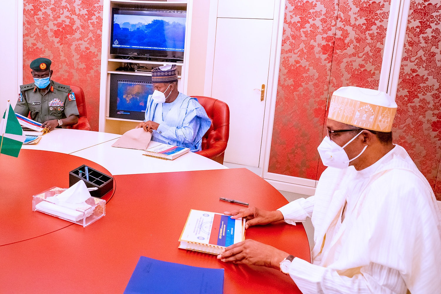 insecurity president buhari holds special consultation with defence minister and chief of defence staff 2