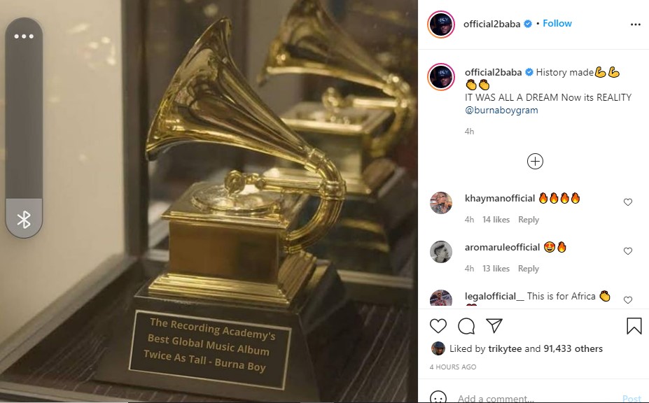 2021 Grammys: You made the dream of Nigerians a reality – Tubaba Celebrates Burna Boy by Wowplus