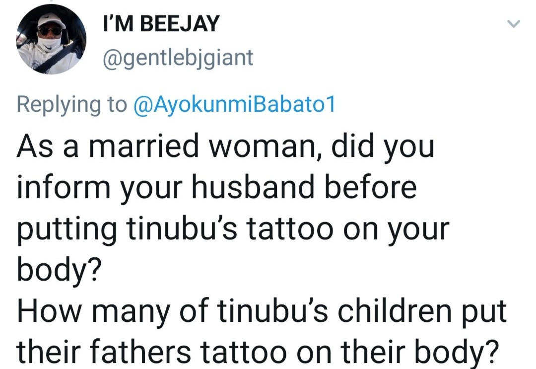 help me my husband has sent me packing woman who drew tattoo of tinubu on her back cries out video 3