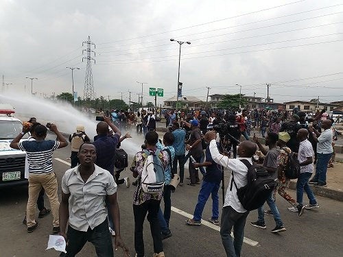 police arrest and teargas yoruba nation protesters in lagos photos