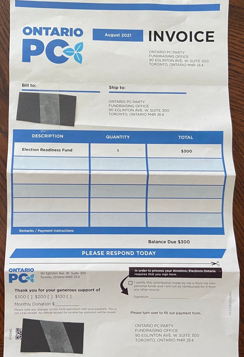 ontario pc fundraising letters labelled invoice blasted as a scam as calls mount for investigation 1