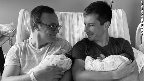 former us presidential candidate pete buttigieg and husband chasten announce the birth of their adopted children