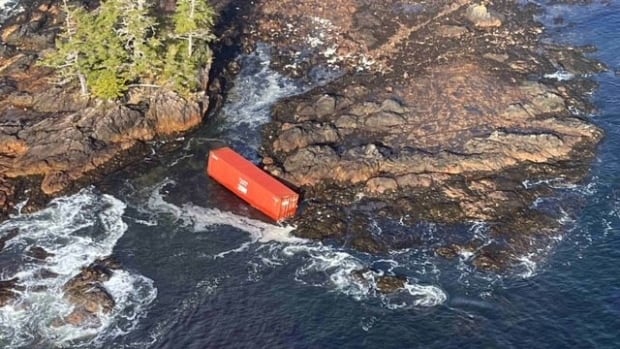 debris from container ship washes ashore along coast of vancouver island