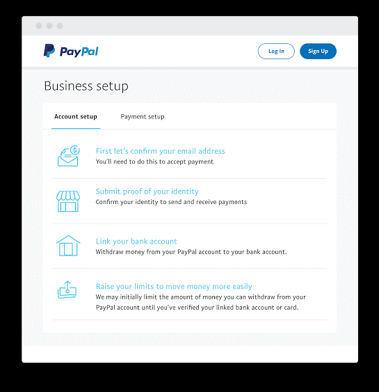 Step by step to open a PayPal business account