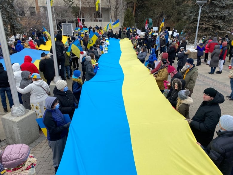 demonstrations in solidarity with ukraine held across canada on sunday 11